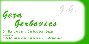 geza gerbovics business card